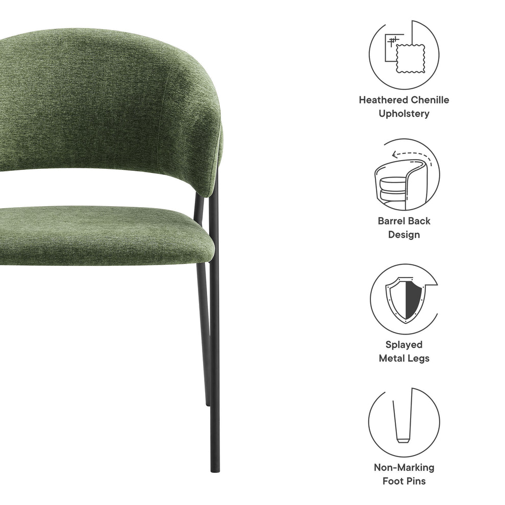 Nella Upholstered Heathered Chenille Dining Chairs Set of 2 by Modway | Dining Chairs | Modishstore - 9