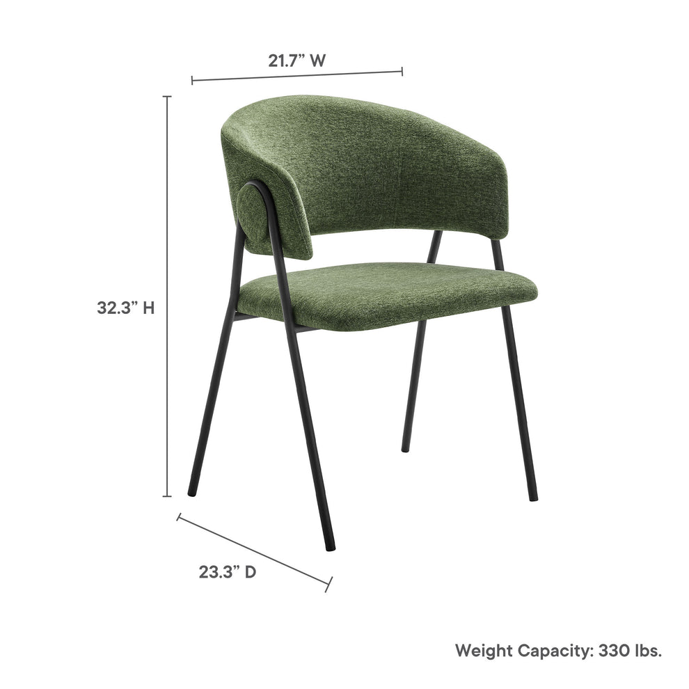 Nella Upholstered Heathered Chenille Dining Chairs Set of 2 by Modway | Dining Chairs | Modishstore - 10