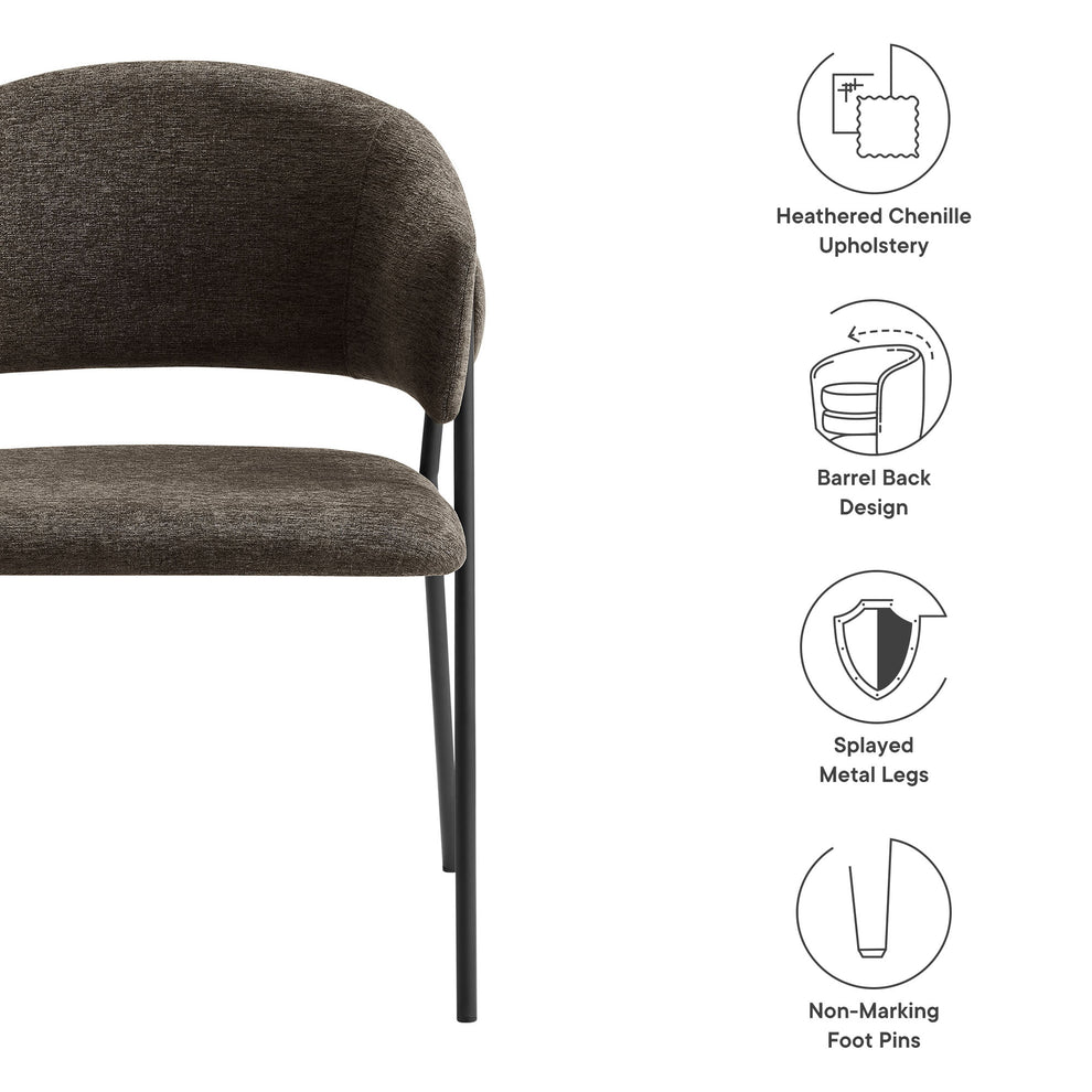 Nella Upholstered Heathered Chenille Dining Chairs Set of 2 by Modway | Dining Chairs | Modishstore - 19