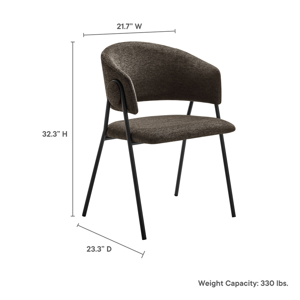Nella Upholstered Heathered Chenille Dining Chairs Set of 2 by Modway | Dining Chairs | Modishstore - 20