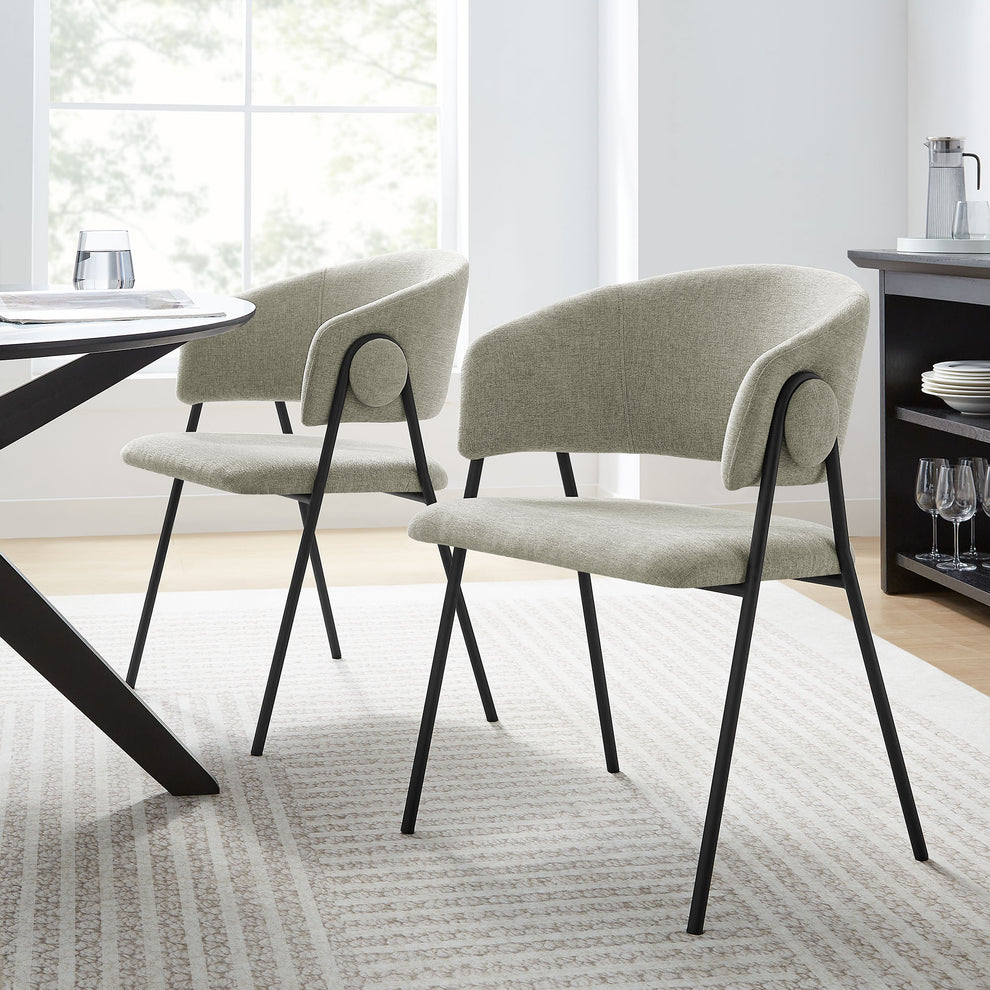 Nella Upholstered Heathered Chenille Dining Chairs Set of 2 by Modway | Dining Chairs | Modishstore - 28
