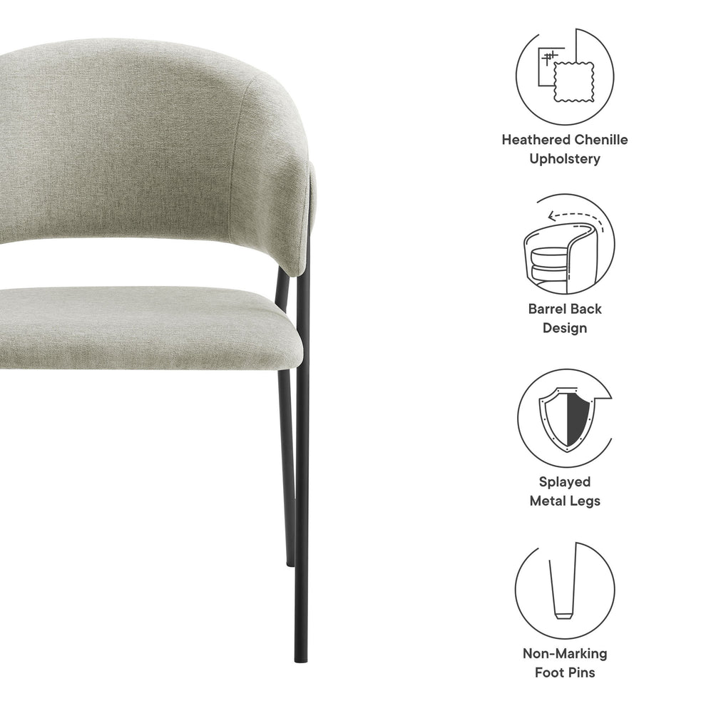 Nella Upholstered Heathered Chenille Dining Chairs Set of 2 by Modway | Dining Chairs | Modishstore - 29