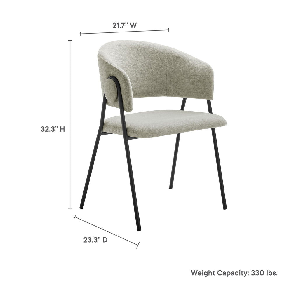 Nella Upholstered Heathered Chenille Dining Chairs Set of 2 by Modway | Dining Chairs | Modishstore - 30