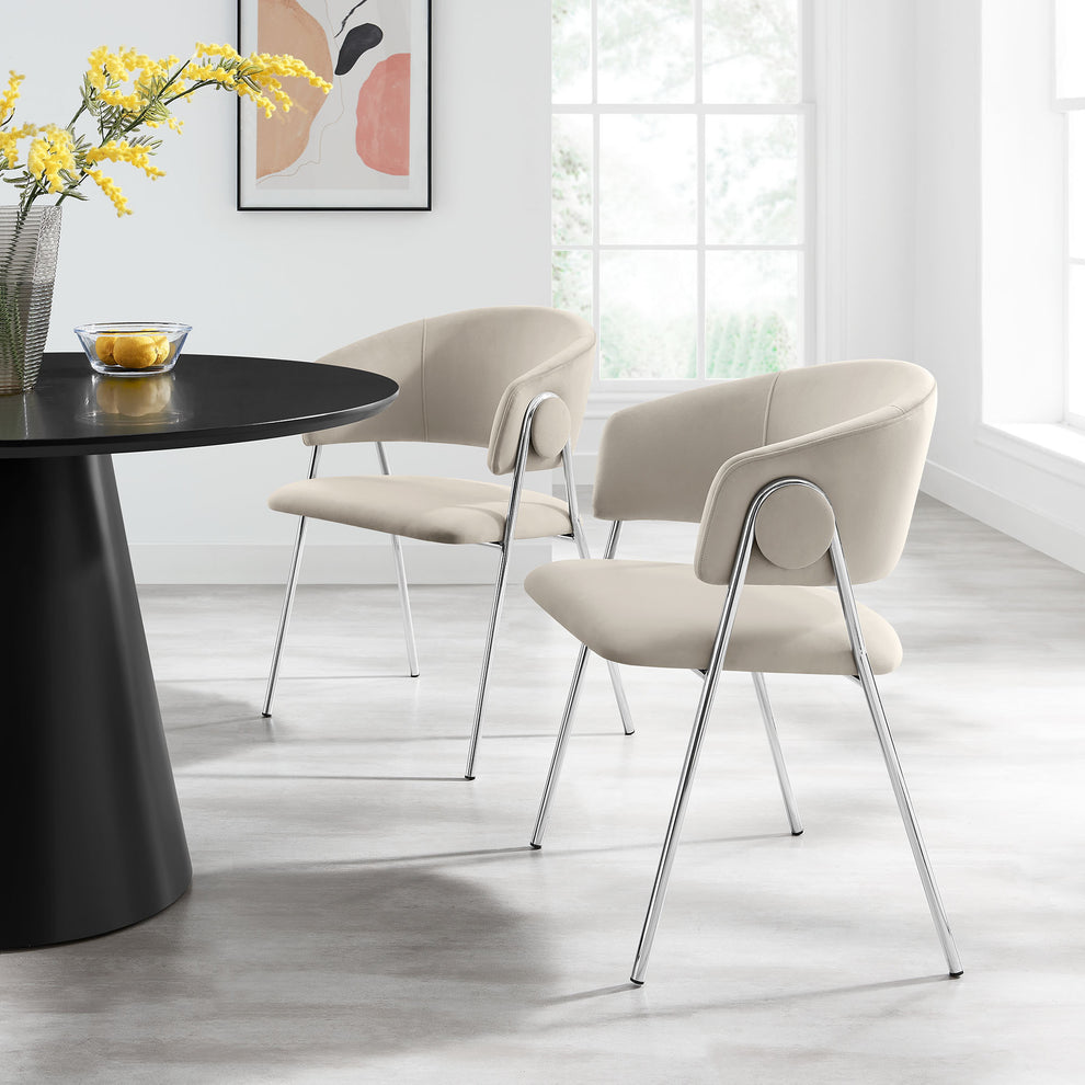 Nella Upholstered Performance Velvet Dining Chair Set of 2 by Modway | Dining Chairs | Modishstore - 1