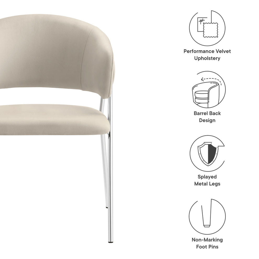 Nella Upholstered Performance Velvet Dining Chair Set of 2 by Modway | Dining Chairs | Modishstore - 9