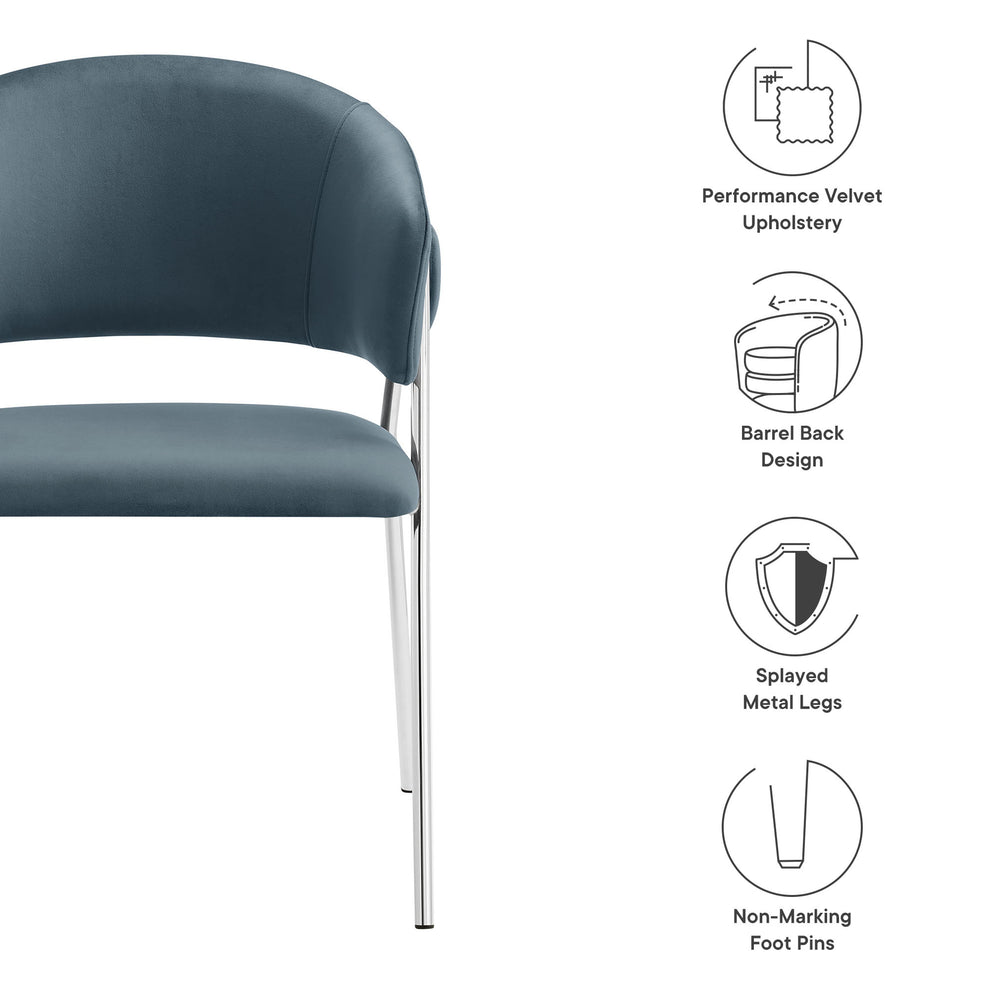 Nella Upholstered Performance Velvet Dining Chair Set of 2 by Modway | Dining Chairs | Modishstore - 19