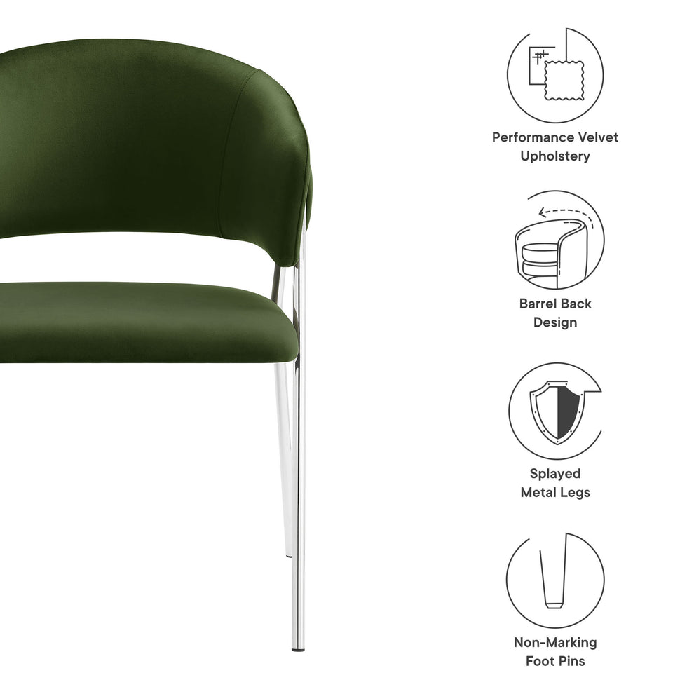 Nella Upholstered Performance Velvet Dining Chair Set of 2 by Modway | Dining Chairs | Modishstore - 39
