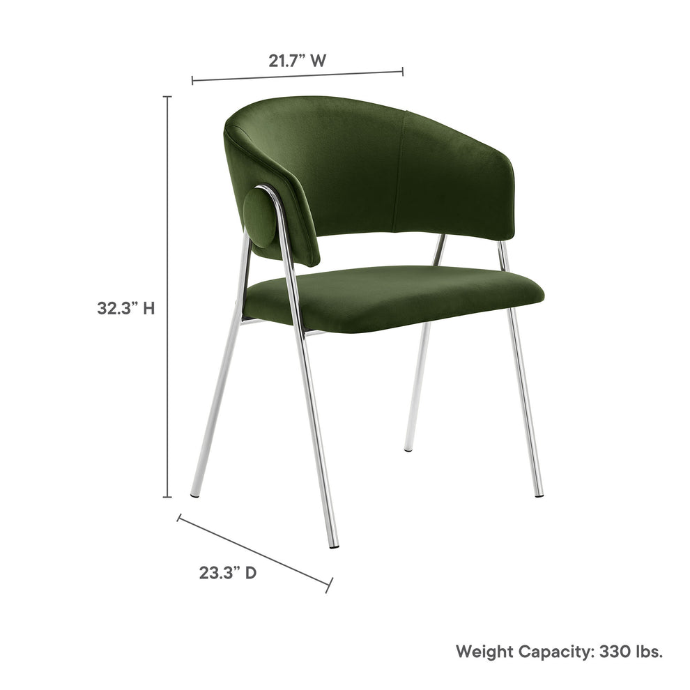 Nella Upholstered Performance Velvet Dining Chair Set of 2 by Modway | Dining Chairs | Modishstore - 40