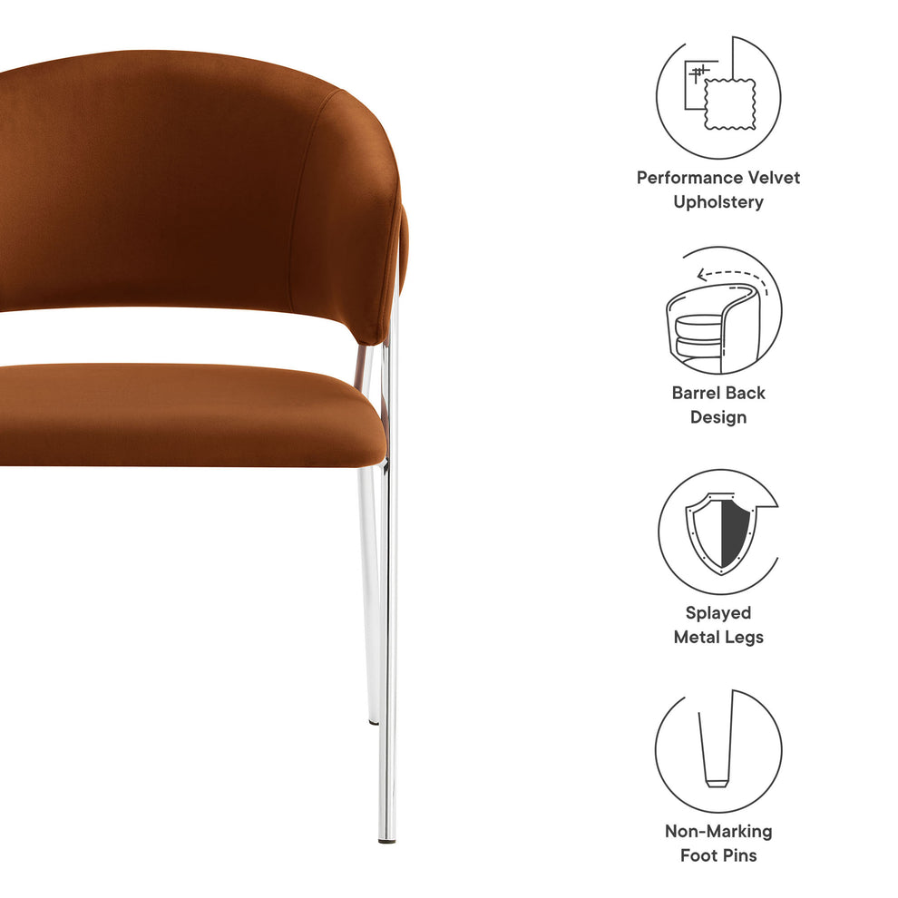Nella Upholstered Performance Velvet Dining Chair Set of 2 by Modway | Dining Chairs | Modishstore - 49