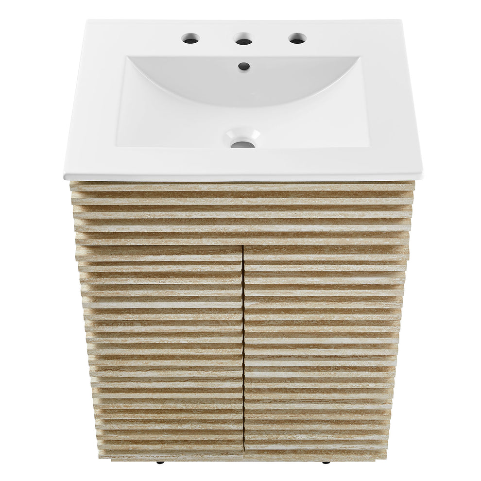 Render 24" Faux Travertine Bathroom Vanity With Sink by Modway | Bathroom Accessories | Modishstore - 6