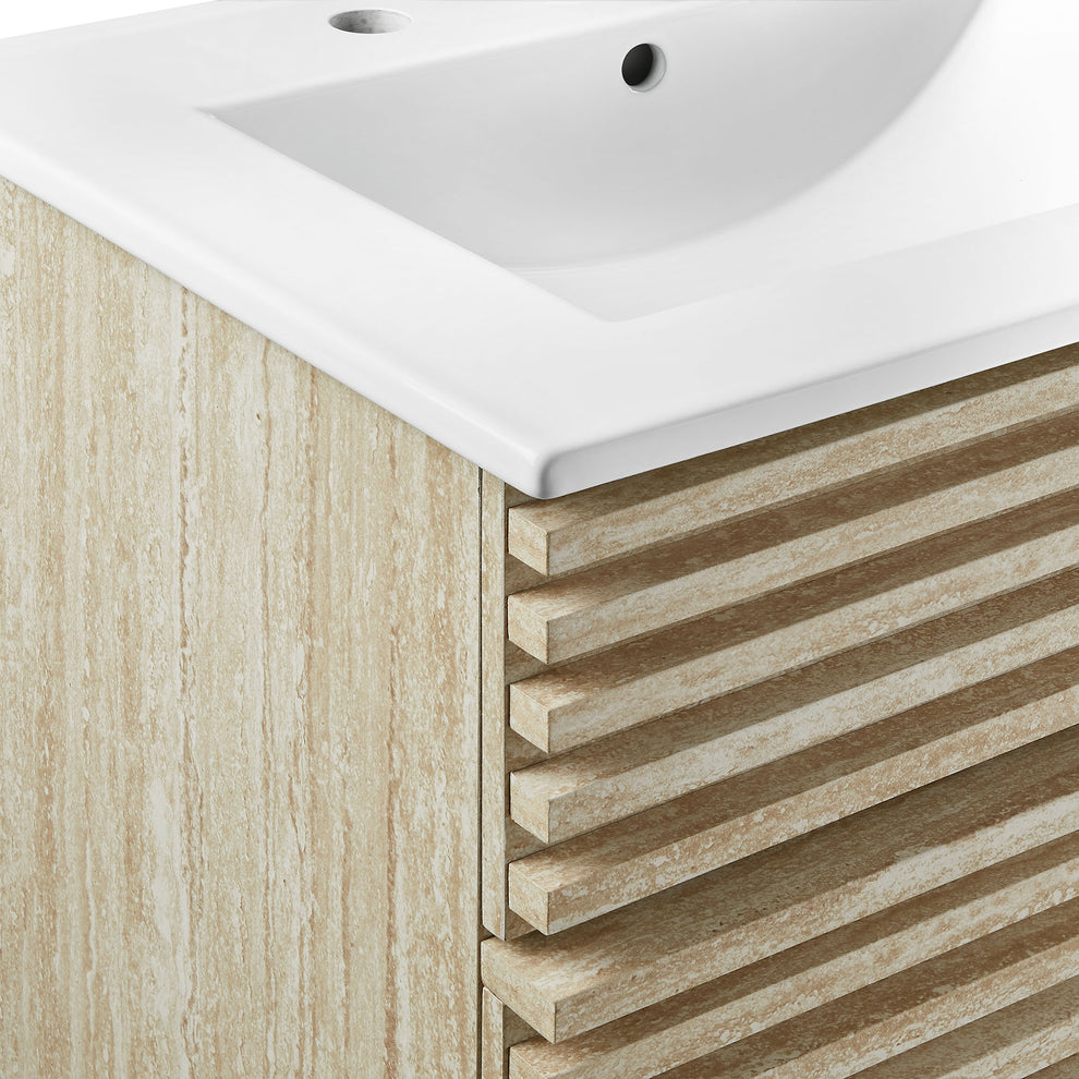 Render 24" Faux Travertine Bathroom Vanity With Sink by Modway | Bathroom Accessories | Modishstore - 7
