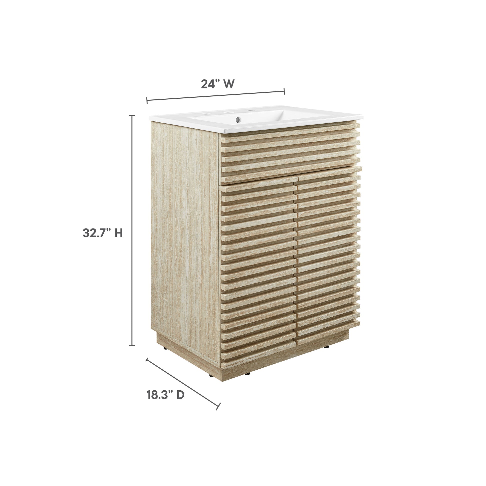Render 24" Faux Travertine Bathroom Vanity With Sink by Modway | Bathroom Accessories | Modishstore - 10