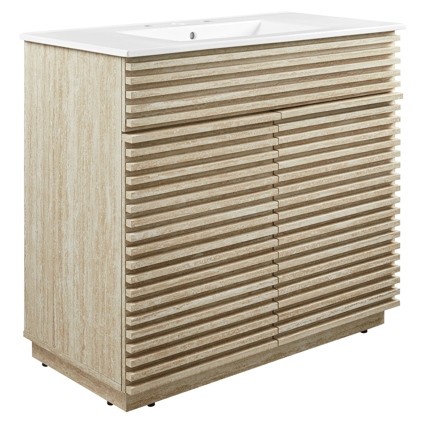 Render 36" Faux Travertine Bathroom Vanity With Sink by Modway | Bathroom Accessories | Modishstore - 2