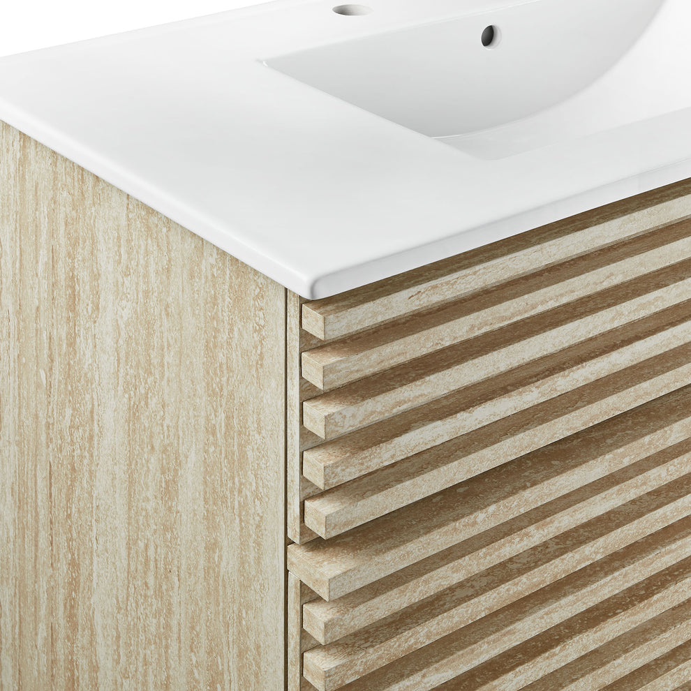 Render 36" Faux Travertine Bathroom Vanity With Sink by Modway | Bathroom Accessories | Modishstore - 7