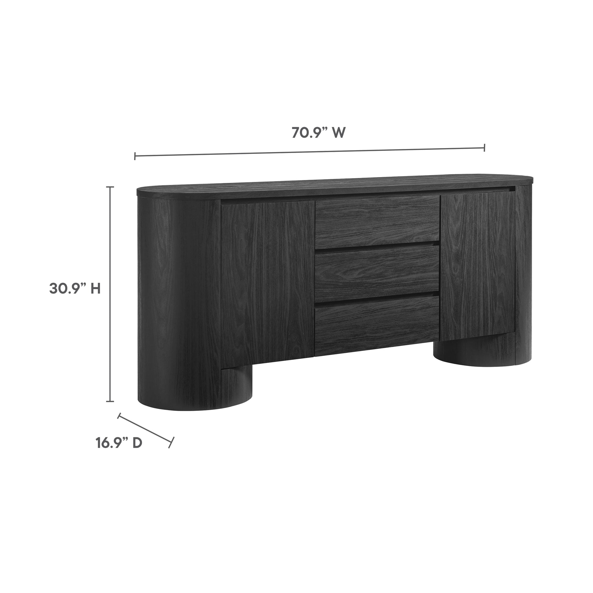 Duval 71" Rounded Sideboard Storage Cabinet by Modway | Cabinets | Modishstore - 11