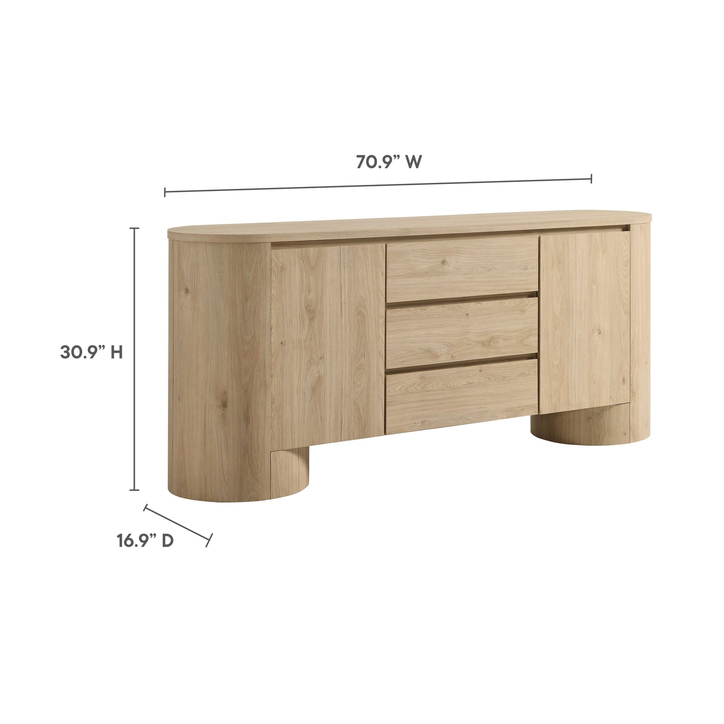 Duval 71" Rounded Sideboard Storage Cabinet by Modway | Cabinets | Modishstore - 22