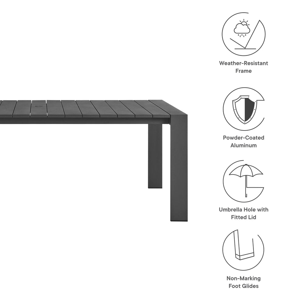 Tahoe Rectangular Outdoor Patio Aluminum Dining Table by Modway | Dining Tables | Modishstore - 8