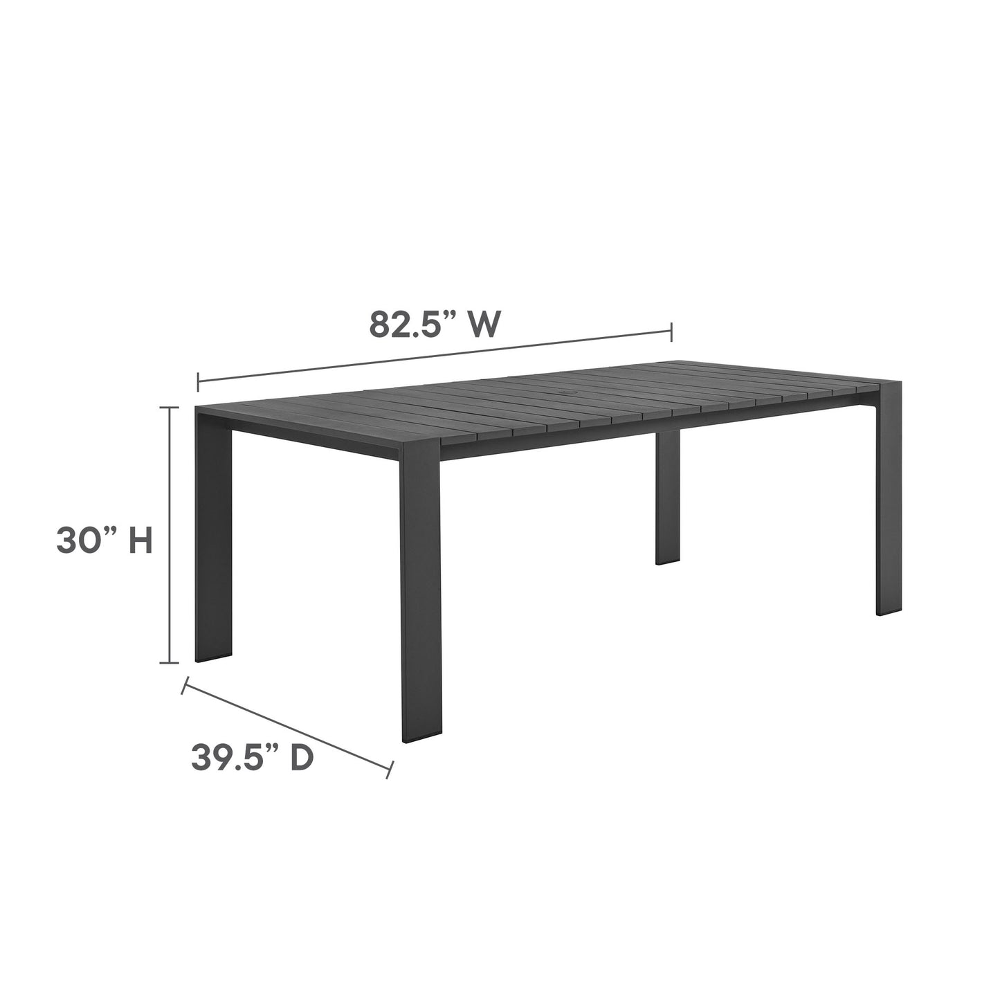 Tahoe Rectangular Outdoor Patio Aluminum Dining Table by Modway | Dining Tables | Modishstore - 9