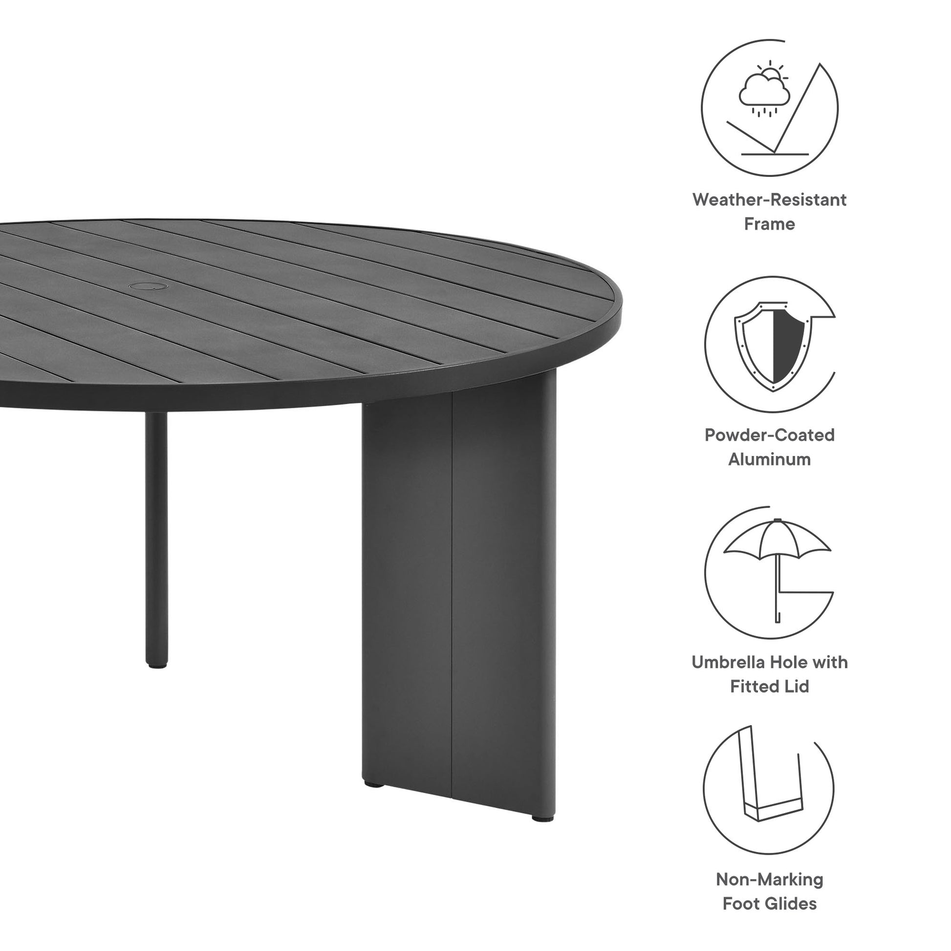 Tahoe Round Outdoor Patio Aluminum Dining Table by Modway | Dining Tables | Modishstore - 7