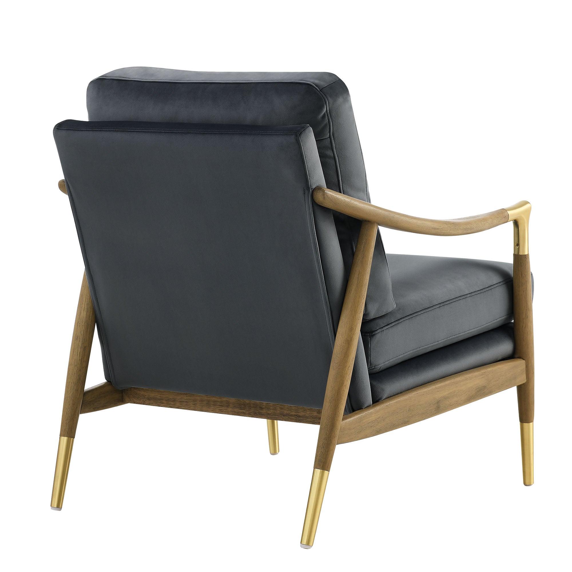 Langford Performance Velvet Accent Armchair - Thumbnail 3