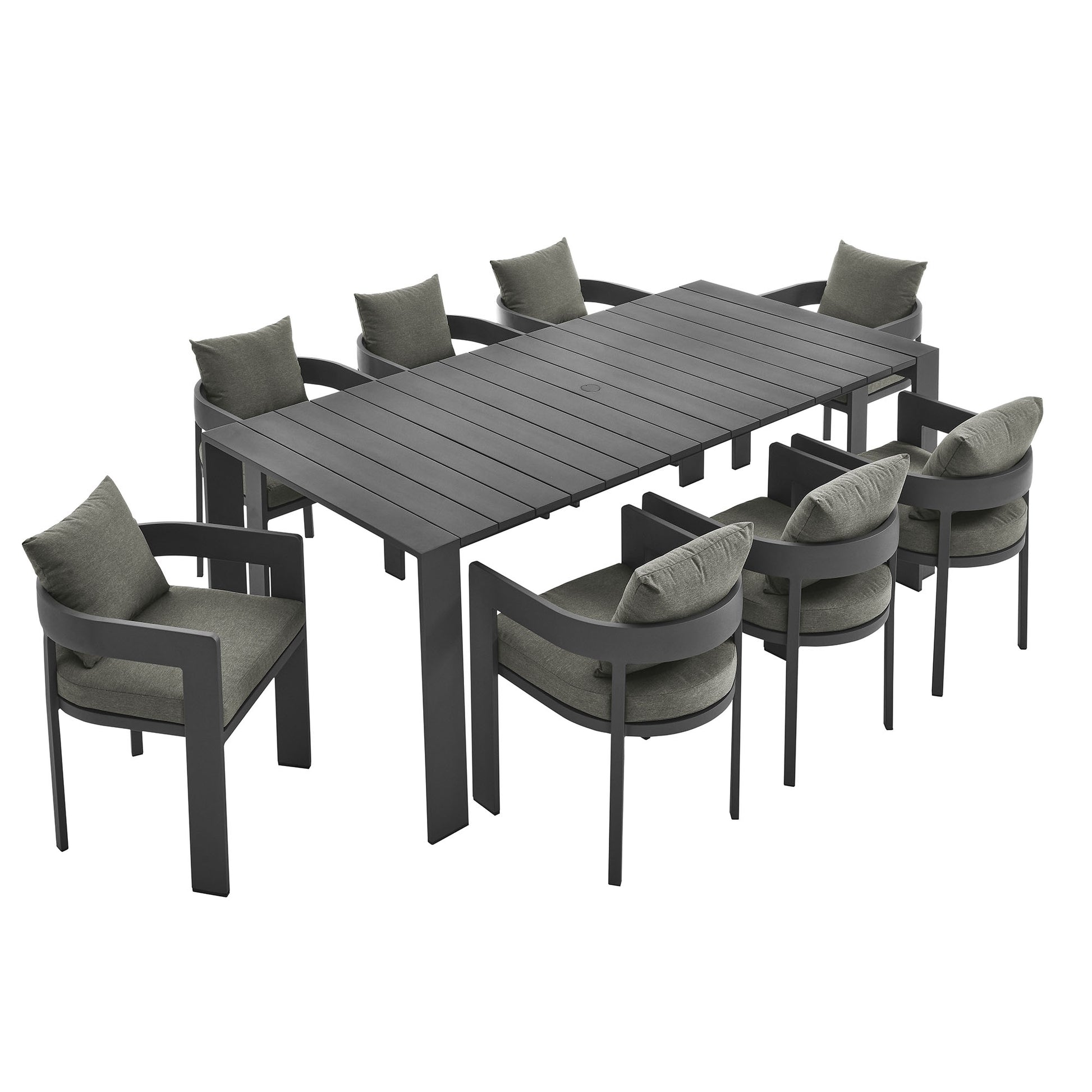 Tahoe 9-Piece Outdoor Patio Aluminum Dining Set by Modway | Outdoor Dining Sets | Modishstore - 2