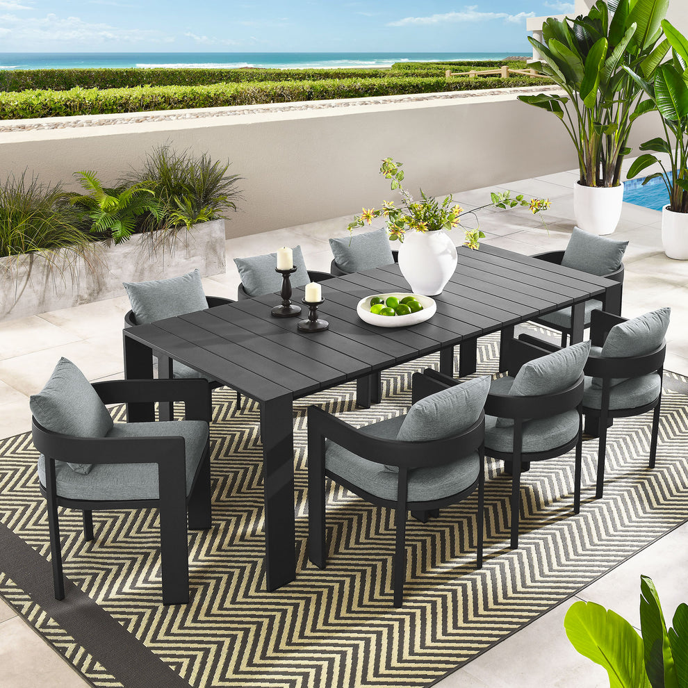 Tahoe 9-Piece Outdoor Patio Aluminum Dining Set by Modway | Outdoor Dining Sets | Modishstore - 9