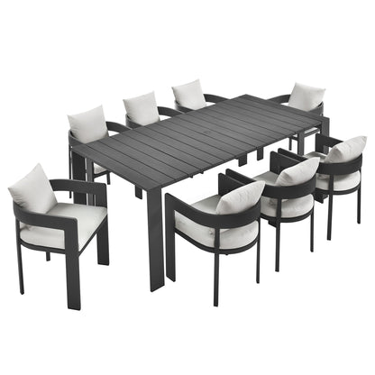 Tahoe 9-Piece Outdoor Patio Aluminum Dining Set by Modway | Outdoor Dining Sets | Modishstore - 13