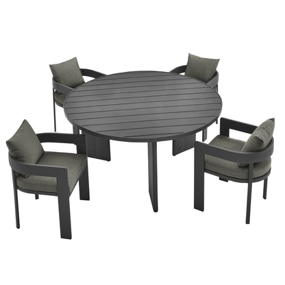 Tahoe 5-Piece Outdoor Patio Aluminum Dining Set by Modway | Outdoor Dining Sets | Modishstore - 2