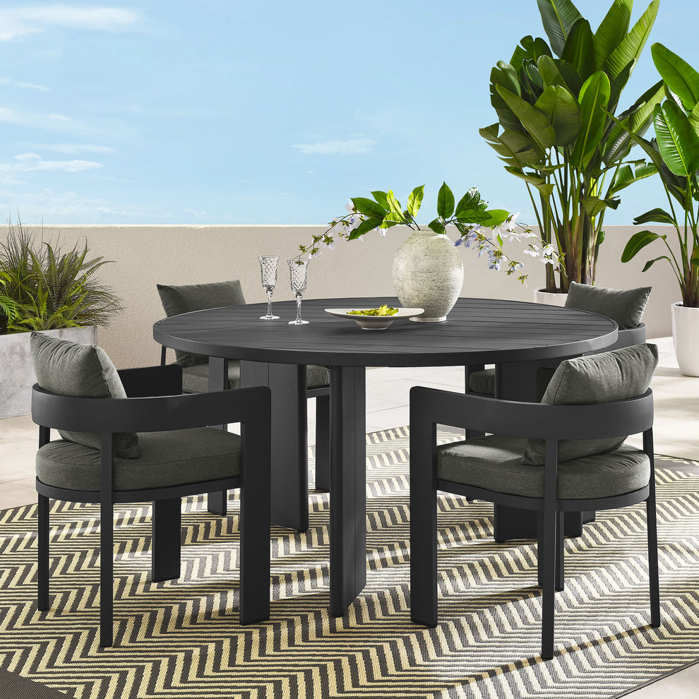 Tahoe 5-Piece Outdoor Patio Aluminum Dining Set by Modway | Outdoor Dining Sets | Modishstore - 1