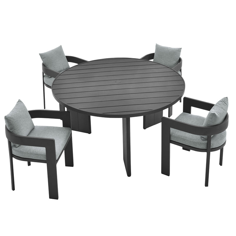 Tahoe 5-Piece Outdoor Patio Aluminum Dining Set by Modway | Outdoor Dining Sets | Modishstore - 7