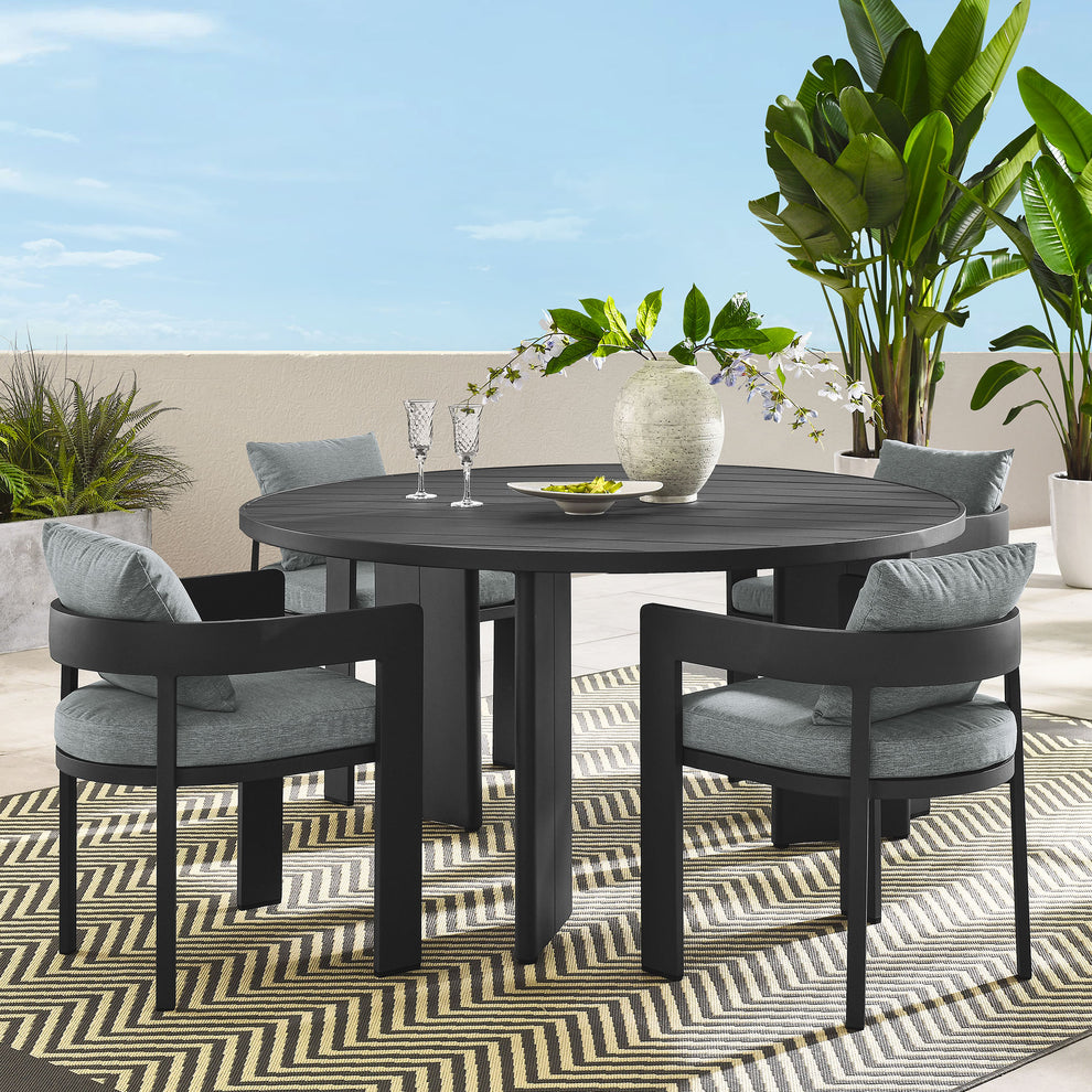 Tahoe 5-Piece Outdoor Patio Aluminum Dining Set by Modway | Outdoor Dining Sets | Modishstore - 9