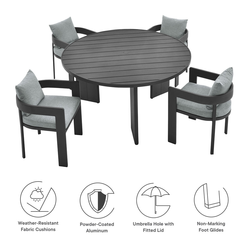 Tahoe 5-Piece Outdoor Patio Aluminum Dining Set by Modway | Outdoor Dining Sets | Modishstore - 10