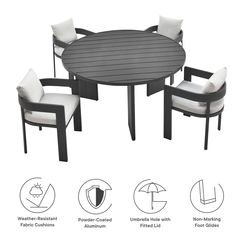 Tahoe 5-Piece Outdoor Patio Aluminum Dining Set by Modway | Outdoor Dining Sets | Modishstore - 16
