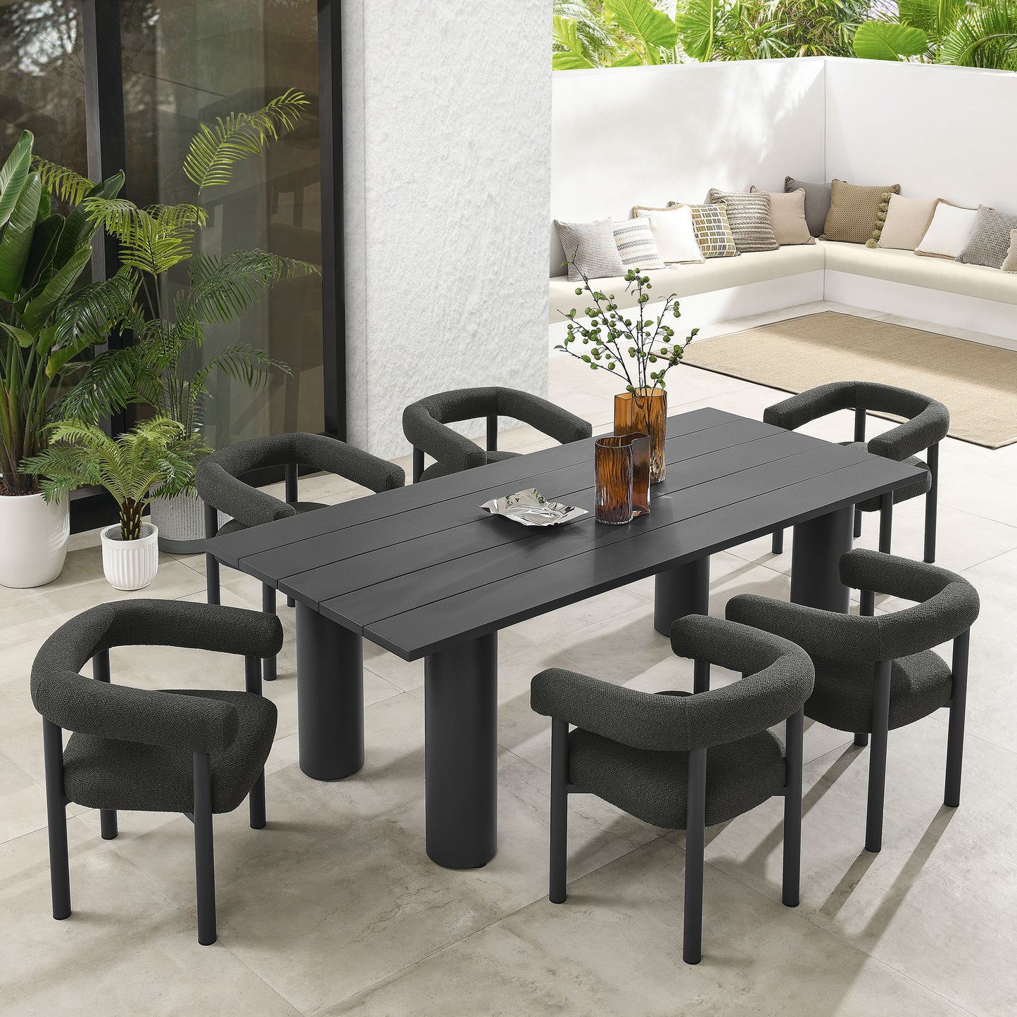 Nautica 7-Piece Rectangular Outdoor Patio Aluminum Dining Table and Chairs Set by Modway | Dining Tables | Modishstore - 1