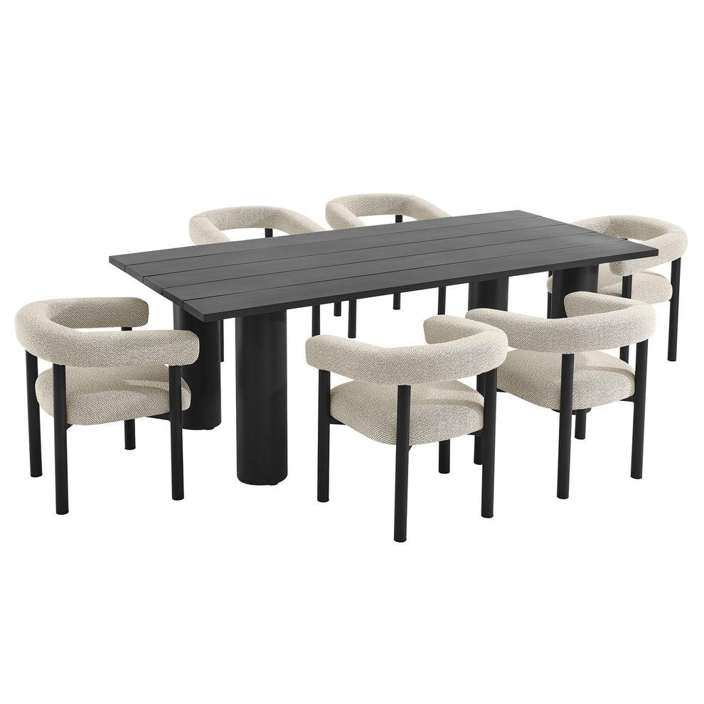 Nautica 7-Piece Rectangular Outdoor Patio Aluminum Dining Table and Chairs Set by Modway | Dining Tables | Modishstore - 5