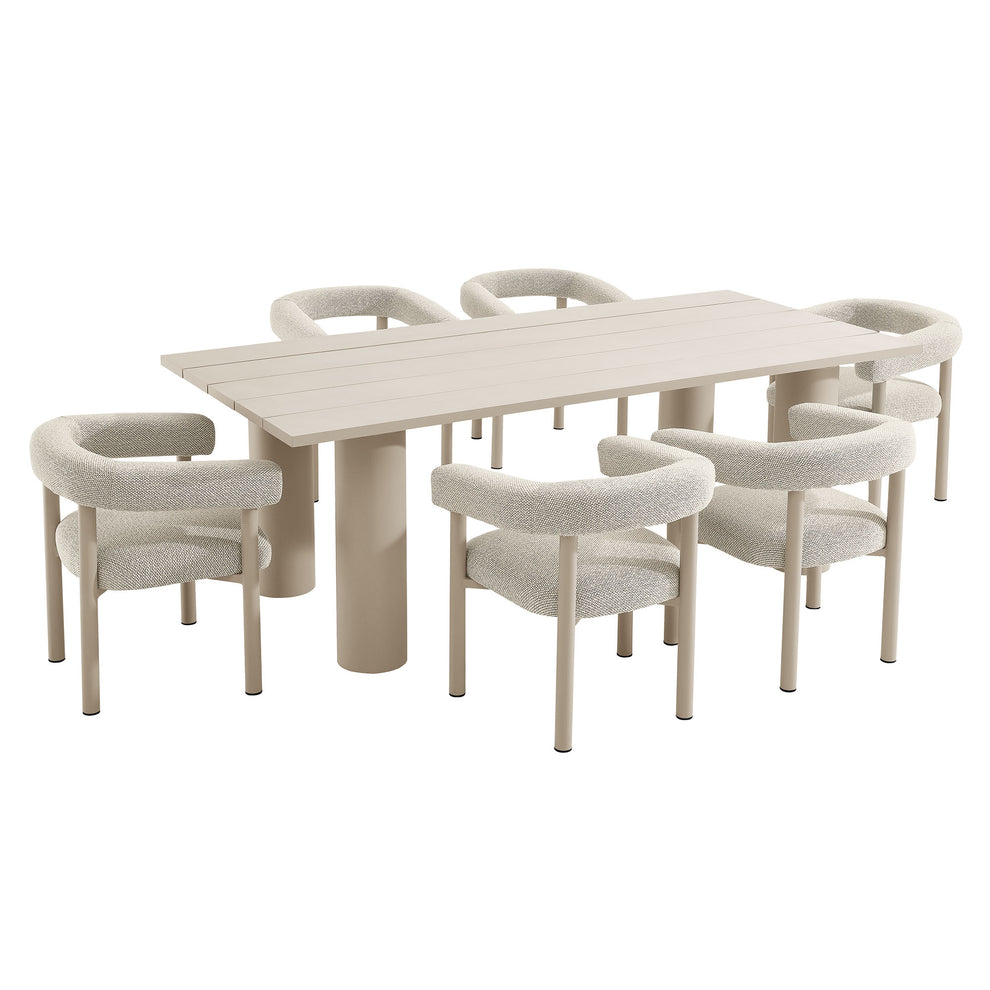Nautica 7-Piece Rectangular Outdoor Patio Aluminum Dining Table and Chairs Set by Modway | Dining Tables | Modishstore - 9