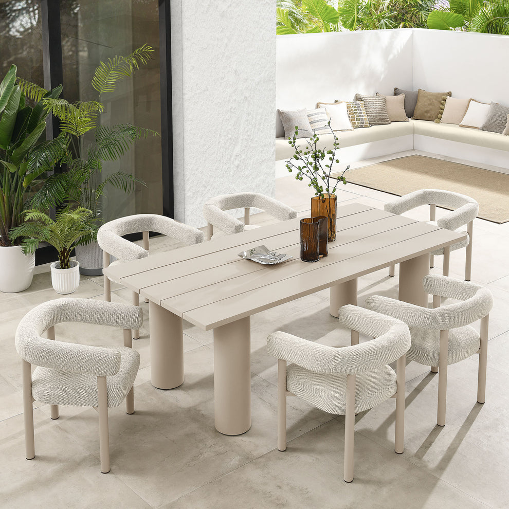 Nautica 7-Piece Rectangular Outdoor Patio Aluminum Dining Table and Chairs Set by Modway | Dining Tables | Modishstore - 11