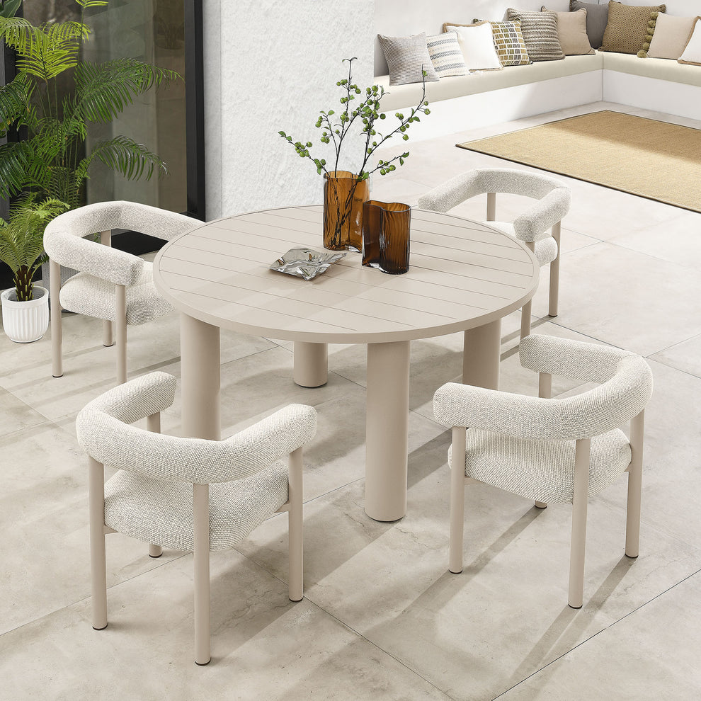 Nautica 5-Piece Round Outdoor Patio Aluminum Dining Table and Chairs Set by Modway | Dining Tables | Modishstore - 11