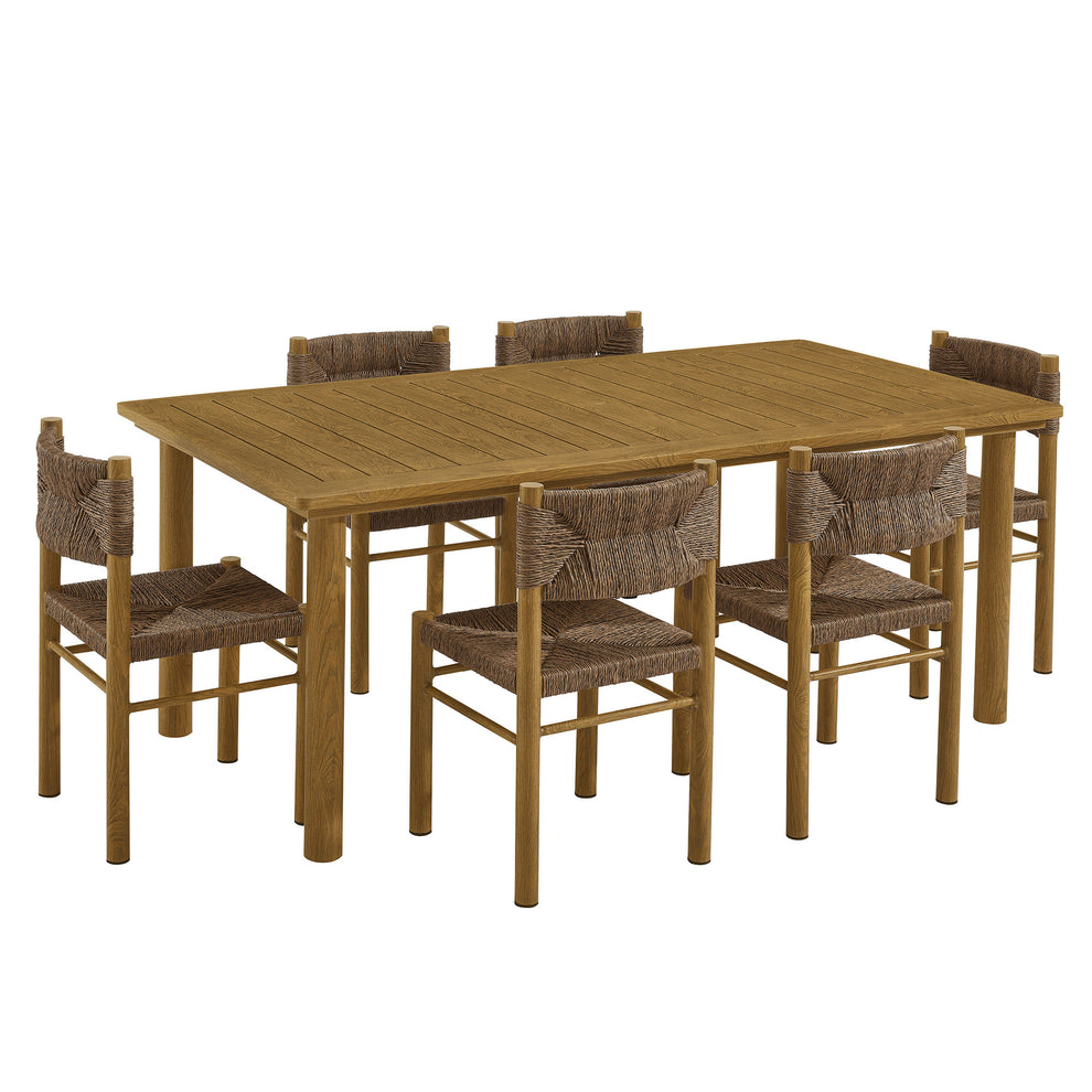 Parkland 7-Piece Rectangular Outdoor Patio Rattan and Aluminum Dining Table and Chairs Set by Modway | Dining Tables | Modishstore - 2