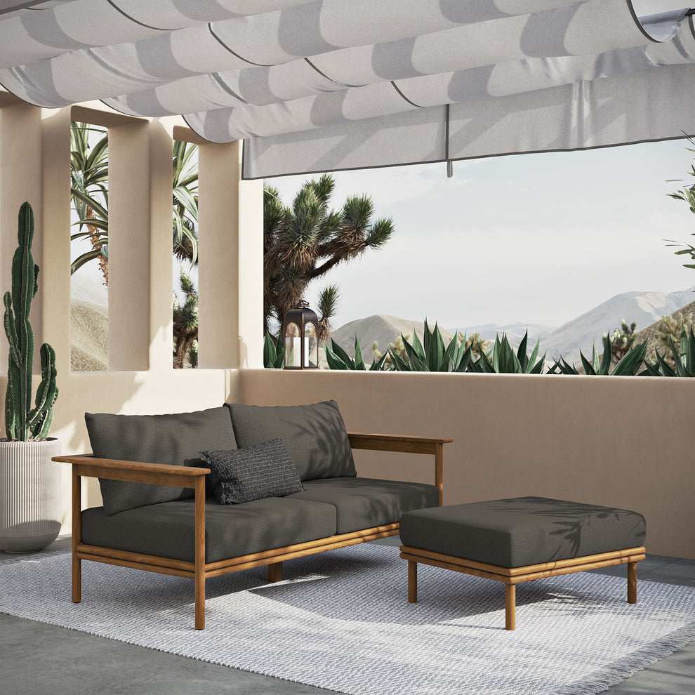 Wren 2-Piece Outdoor Patio Teak Wood Sofa and Ottoman Set by Modway | Outdoor Chairs | Modishstore - 5