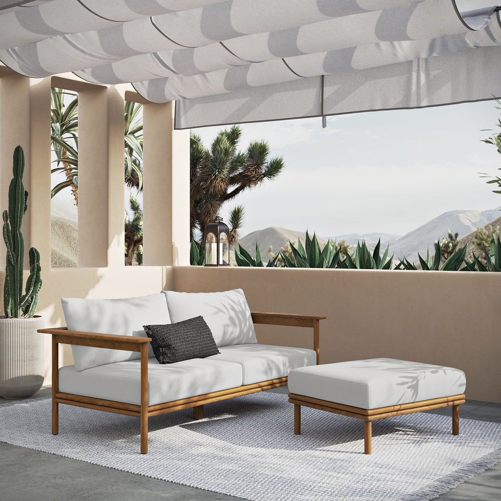 Wren 2-Piece Outdoor Patio Teak Wood Sofa and Ottoman Set by Modway | Outdoor Chairs | Modishstore - 8
