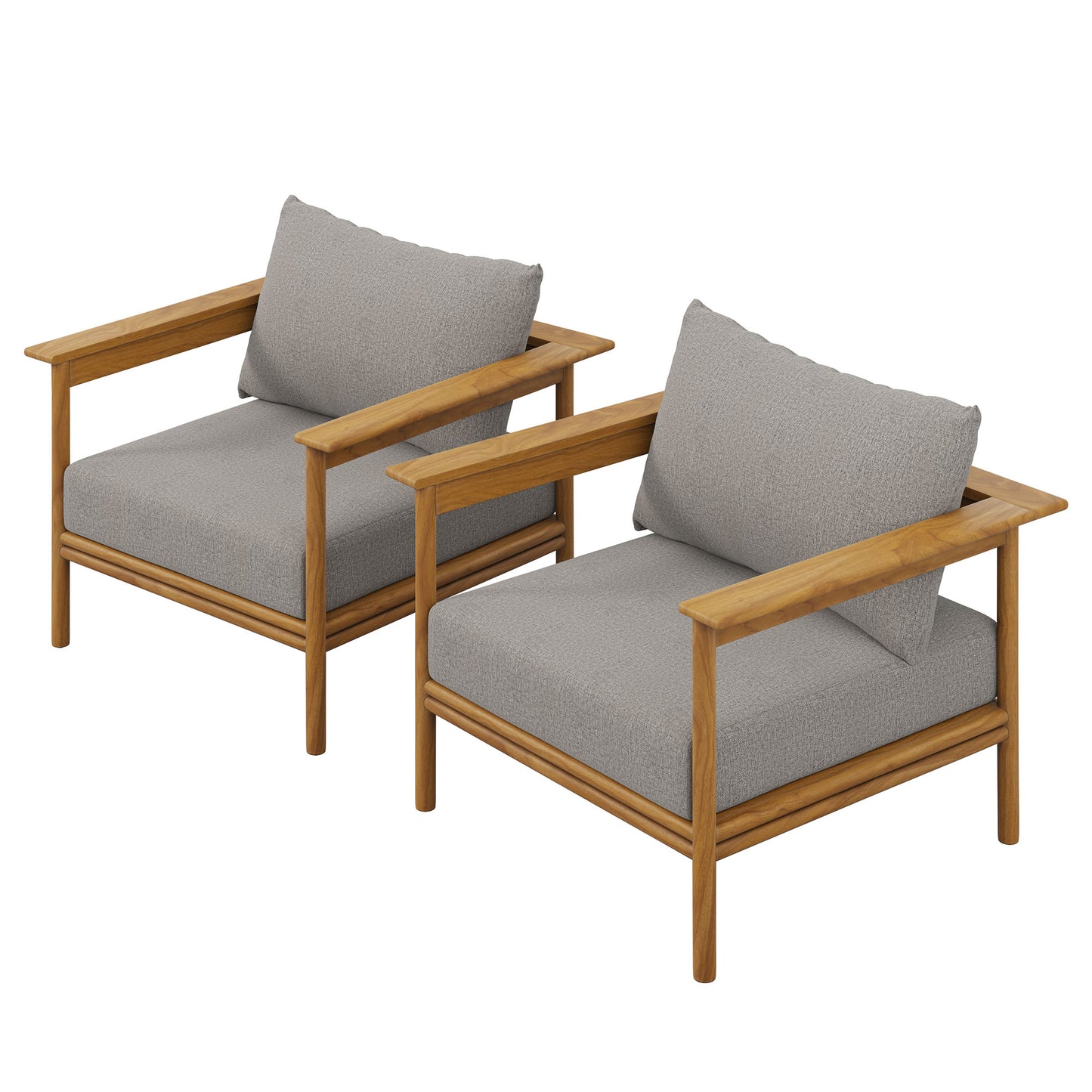 Wren Outdoor Patio Teak Wood Armchair Set of 2 by Modway | Outdoor Chairs | Modishstore - 2