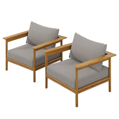 Wren Outdoor Patio Teak Wood Armchair Set of 2 by Modway | Outdoor Chairs | Modishstore - 2