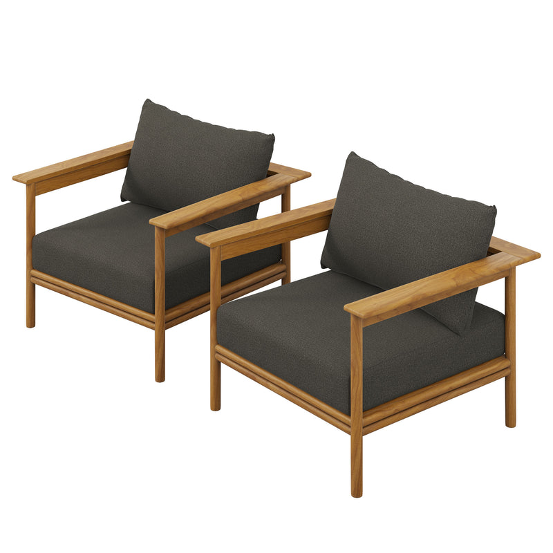 Wren Outdoor Patio Teak Wood Armchair Set of 2 by Modway | Outdoor Chairs | Modishstore - 4