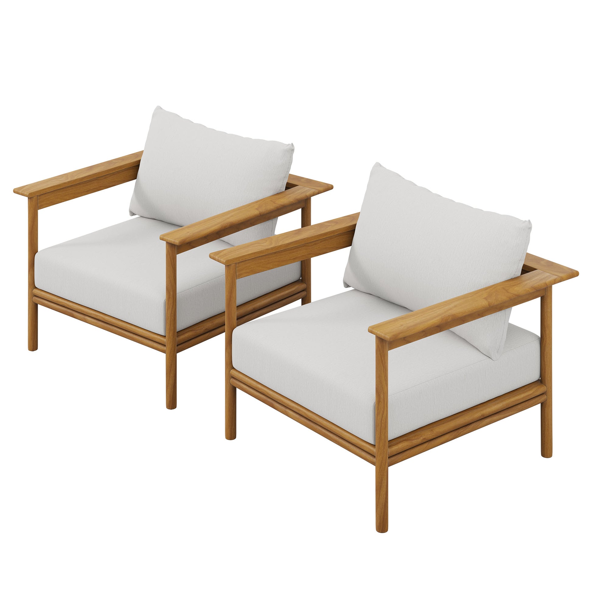 Wren Outdoor Patio Teak Wood Armchair Set of 2 by Modway | Outdoor Chairs | Modishstore - 7