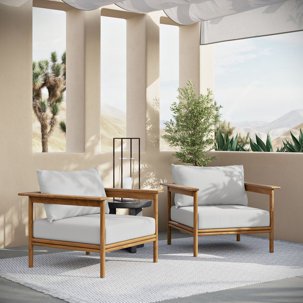 Wren Outdoor Patio Teak Wood Armchair Set of 2 by Modway | Outdoor Chairs | Modishstore - 8