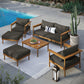 Wren 6-Piece Outdoor Patio Teak Wood Furniture Set by Modway | Outdoor Chairs | Modishstore - 5