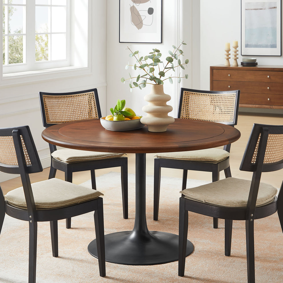 Lippa 48" Round Pedestal Solid Wood Dining Table by Modway | Dining Tables | Modishstore - 1