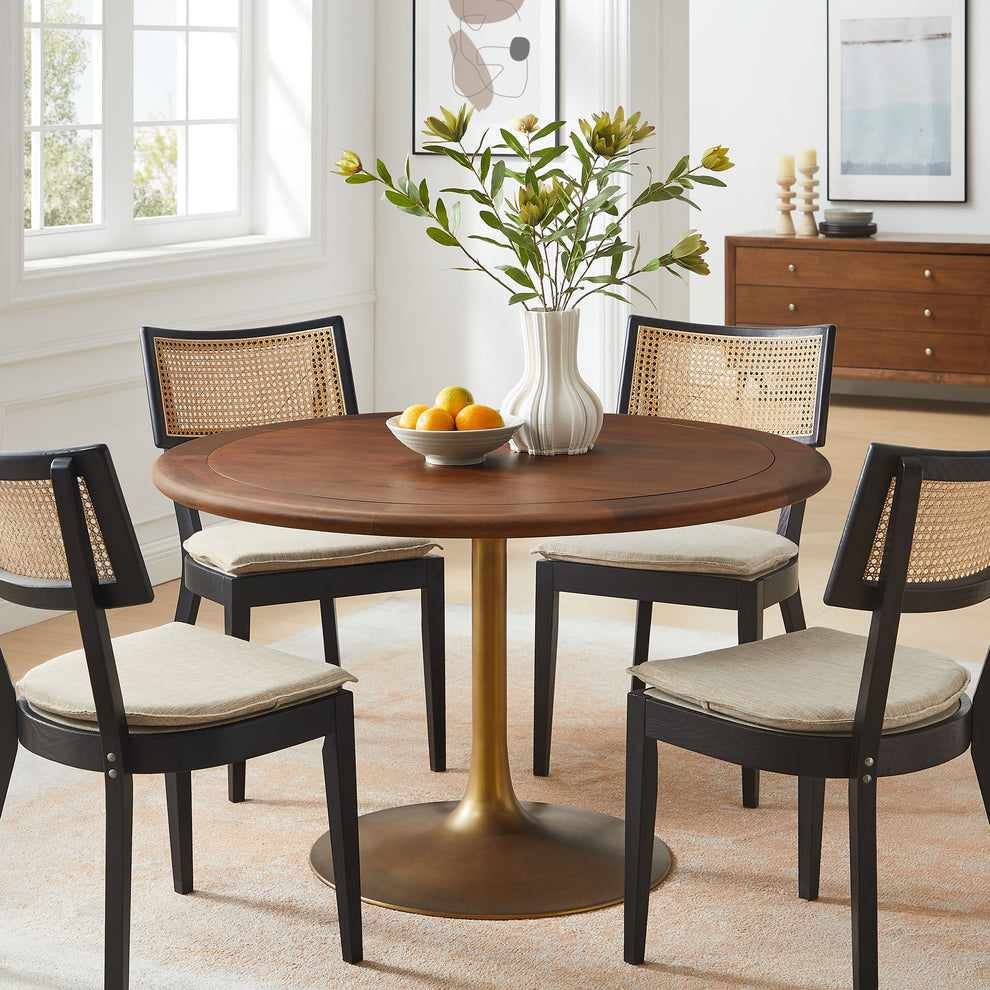 Lippa 48" Round Pedestal Solid Wood Dining Table by Modway | Dining Tables | Modishstore - 12