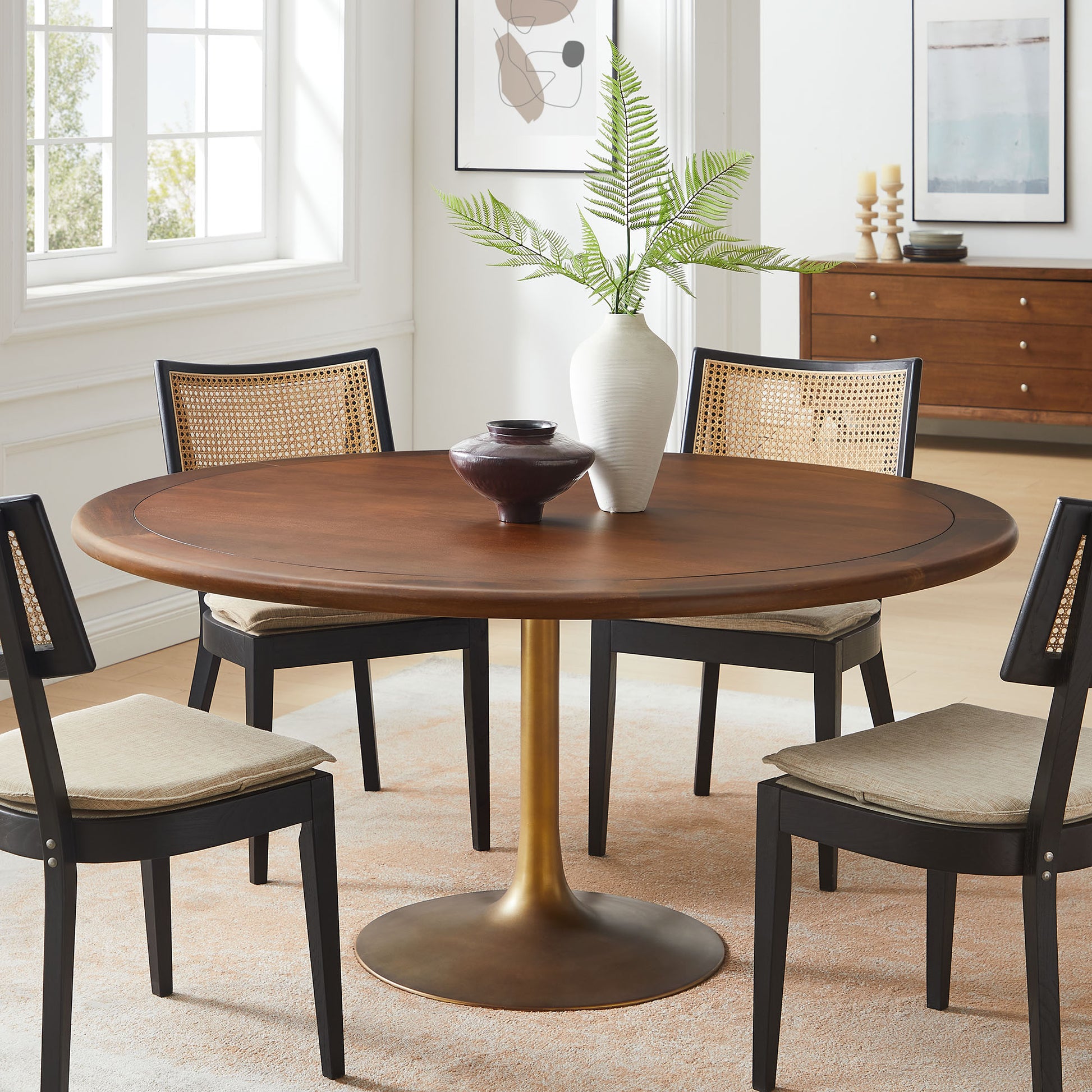 Lippa 60" Round Pedestal Solid Wood Dining Table by Modway | Dining Tables | Modishstore - 12